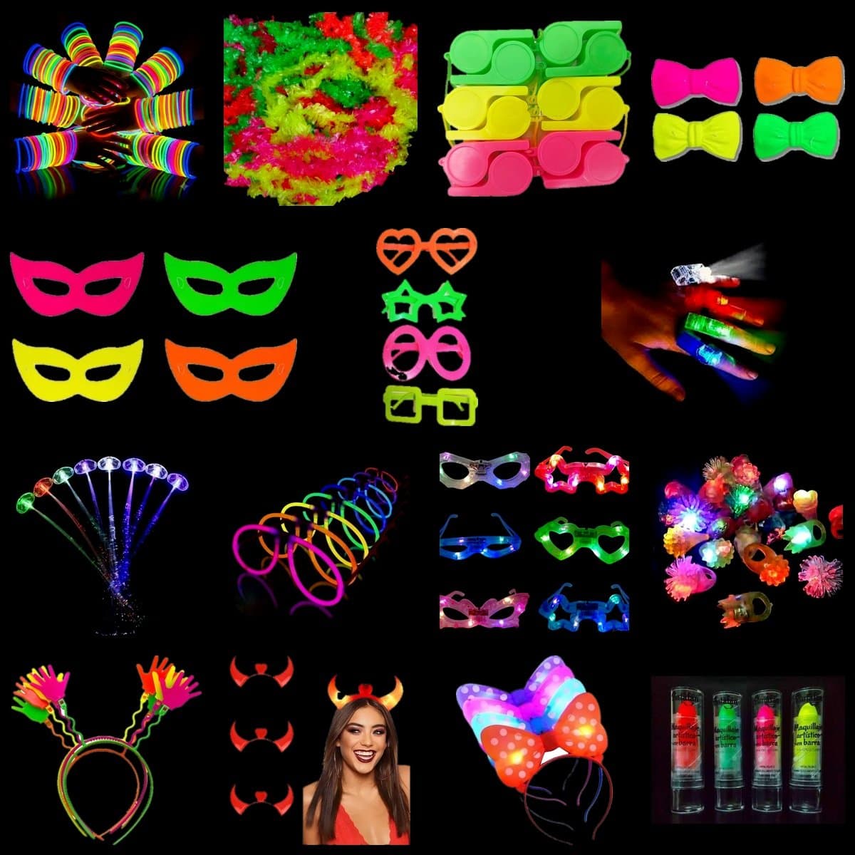 Combo cotillon fluo luminoso 50-80 personas