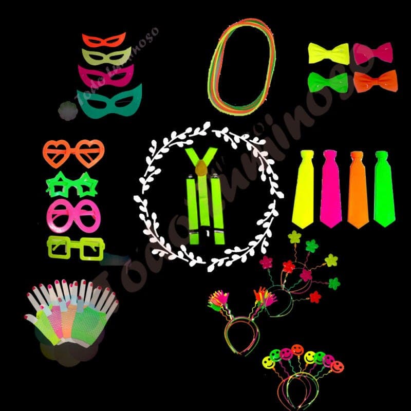 Combo cotillon fluo economico 30-50 personas