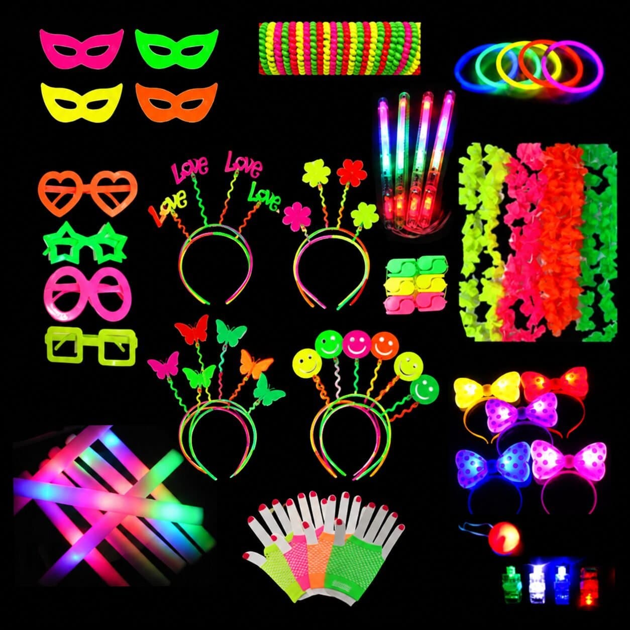 Combo cotillon luminoso/fluo/tradicional 120-160 personas