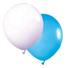 Globos latex Argentina blanco y celeste GLOBOX (pack x 50)