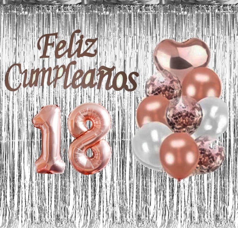 Combo globos con cortina y numeros 70 cm