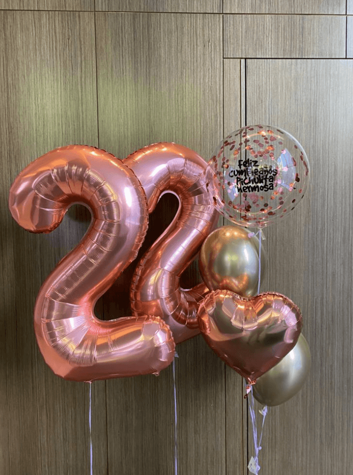 Globos de edad + ramo en helio - Imagen principal