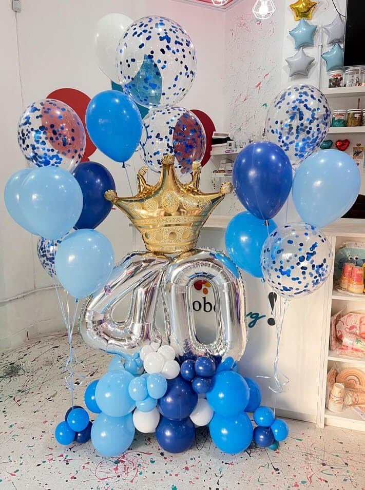 Bouquet base doble + ramos en helio - Imagen principal
