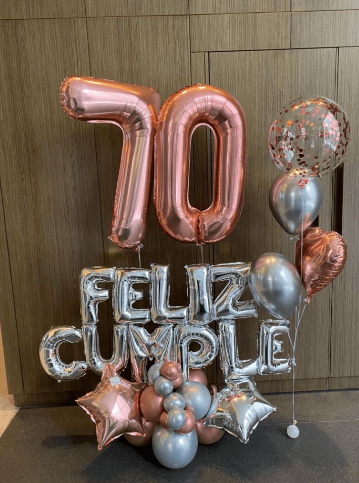 Bouquet feliz cumple + edad + ramo en helio - Imagen principal
