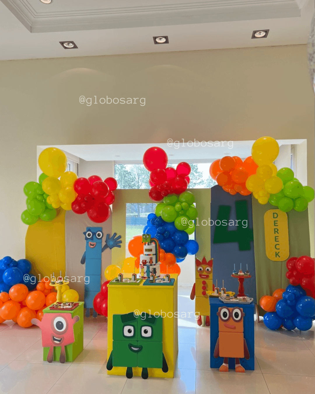 Armado de candy bar con globos