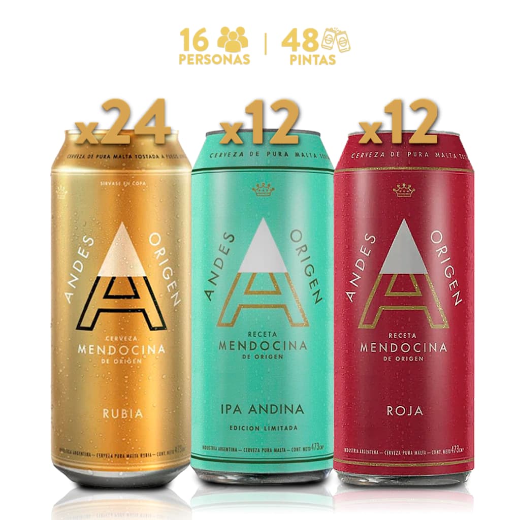 Pack Cerveza Andes Origen Mix · 48 latas de 473 ml