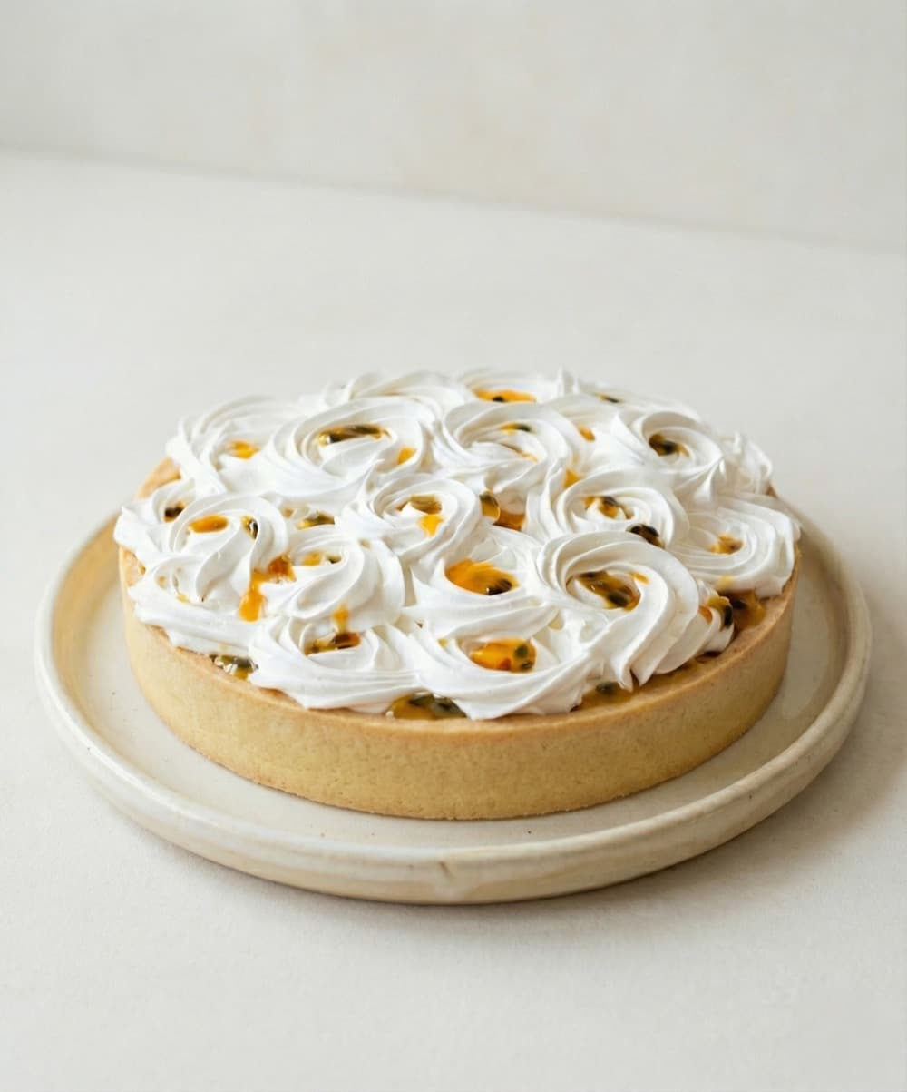 Maracuyá Pie artesanal de 22 cm · 10 a 12 porciones