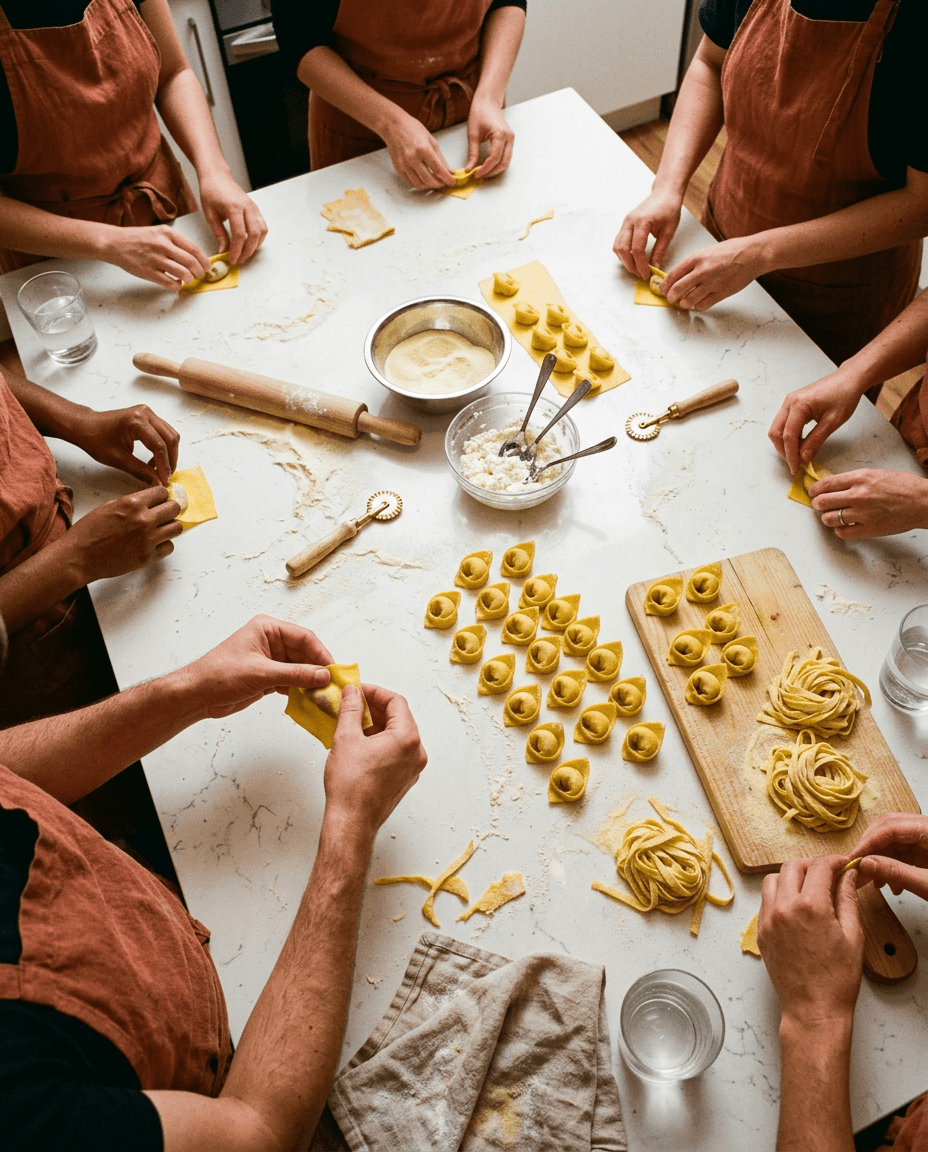 Aquí y Ahora · Taller de pastas caseras para grupos